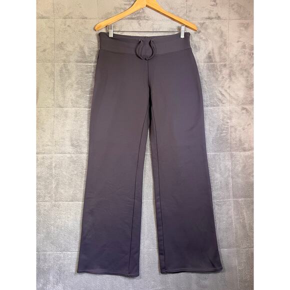 Columbia Fleece Lined Pants Womens Medium Gray Pull On Drawstring Wide Leg - Picture 1 of 13